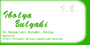 ibolya bulyaki business card