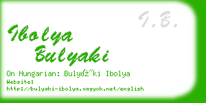 ibolya bulyaki business card